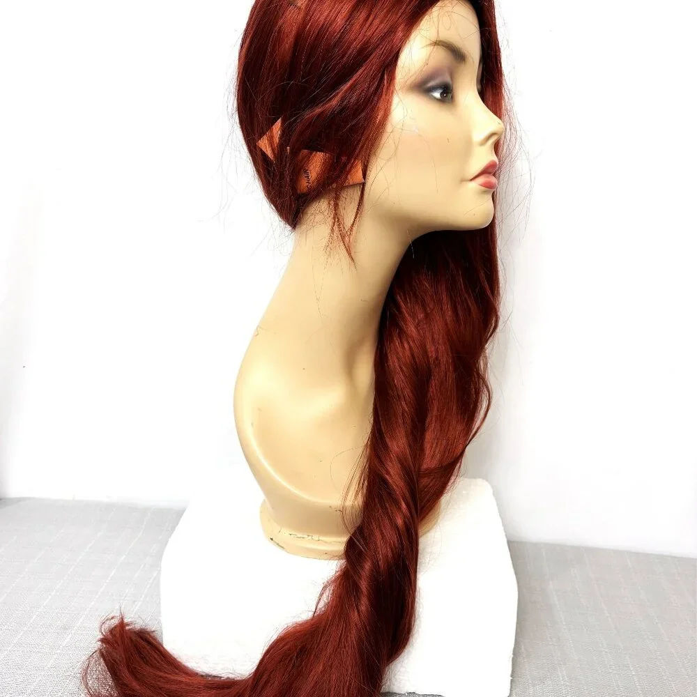 Lady Godiva - Mermaid - Renaissance Long Auburn Red Straight Wig by HMS NOS NWT